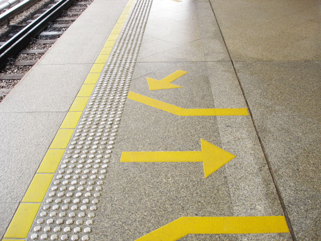 Tactile Indicators Leading to MRT Platform